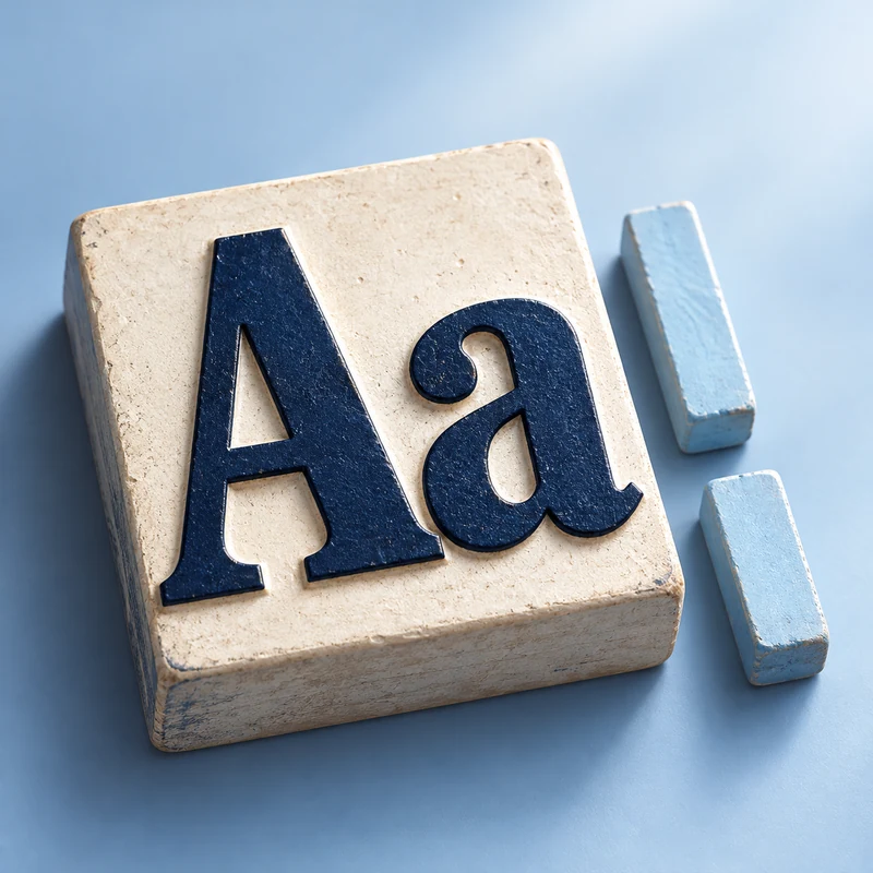 Large Aa letterpress block with spacing bars representing readable mobile content.