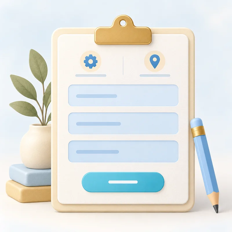 Short quote-request form on a clipboard with a pencil and clear entry fields.